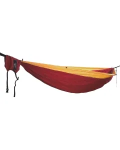 Camper Double Hammock  Bordeaux  red with yellow gold fringe tree huggers included by Hideaway Outfitters HO-0010251425 color rot